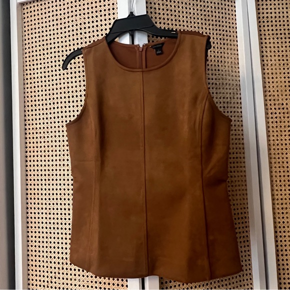 Ann Taylor Brown Suede Shell - Picture 3 of 5